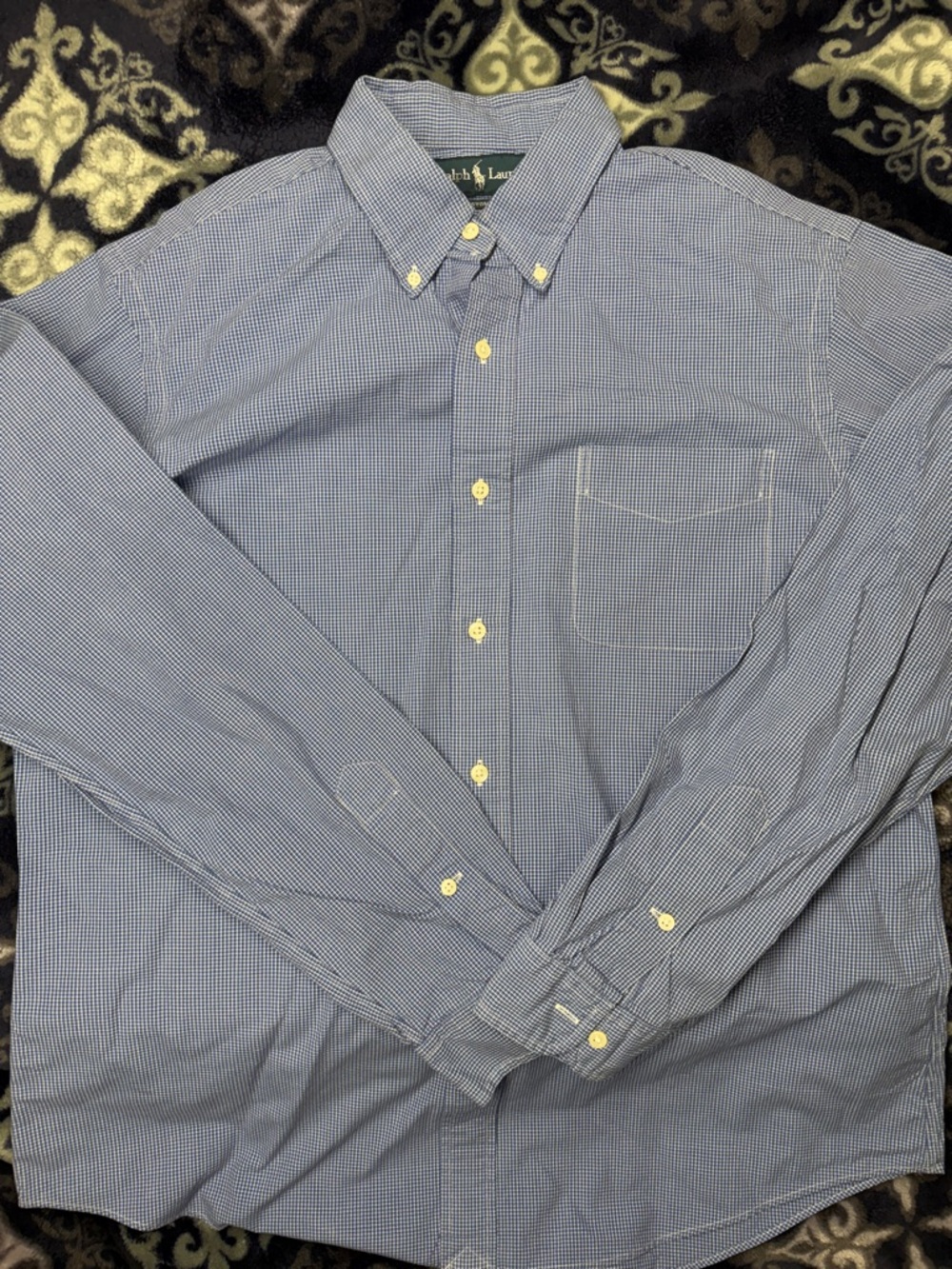 Ralph Lauren Men's Light Blue Button-Down Casual Shirt - L ill